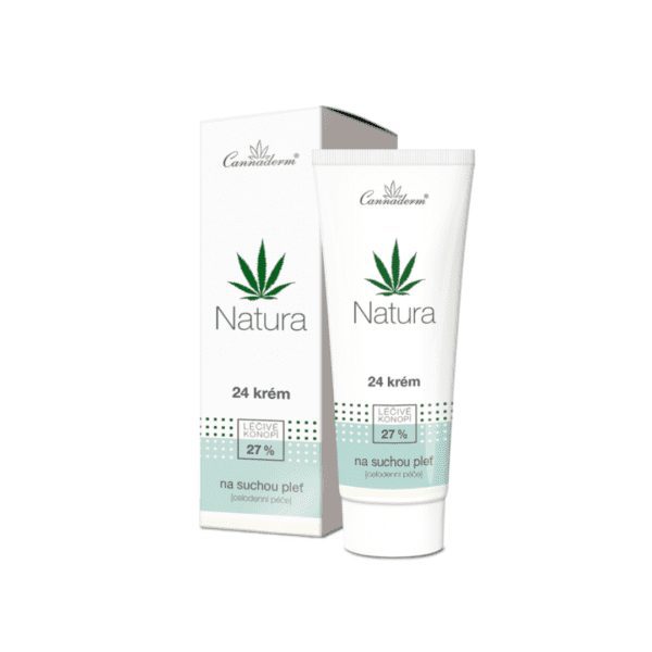 Natura Krem do skóry suchej: produkt konopny ubucha.pl Natura Cannaderm krem do twarzy z 27% oleju konopnego 75 g: opakowanie do skóry suchej i wrażliwej