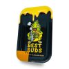 Best Buds Dab Large Metal Rolling Tray with Magnetic Grinder Card - Trays