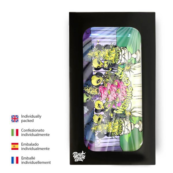 Best Buds Wedding Cake Metal Rolling Tray Long 16x27cm - Trays