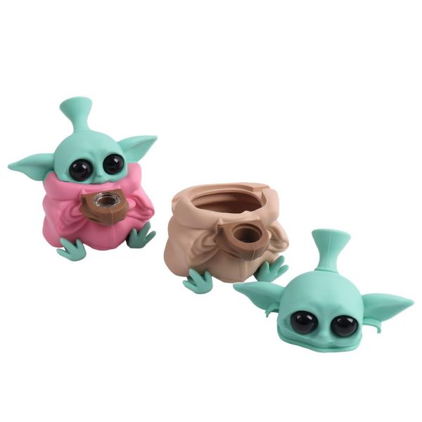 Bongo silikonowe Baby Yoda Fioletowy Grogu Star Wars - Silikonowe