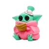 Baby Yoda Silicone Bong Pink with Grogu Hat Star Wars Baby Yoda with a hat — silicone collectible figure, pink, close-up shot