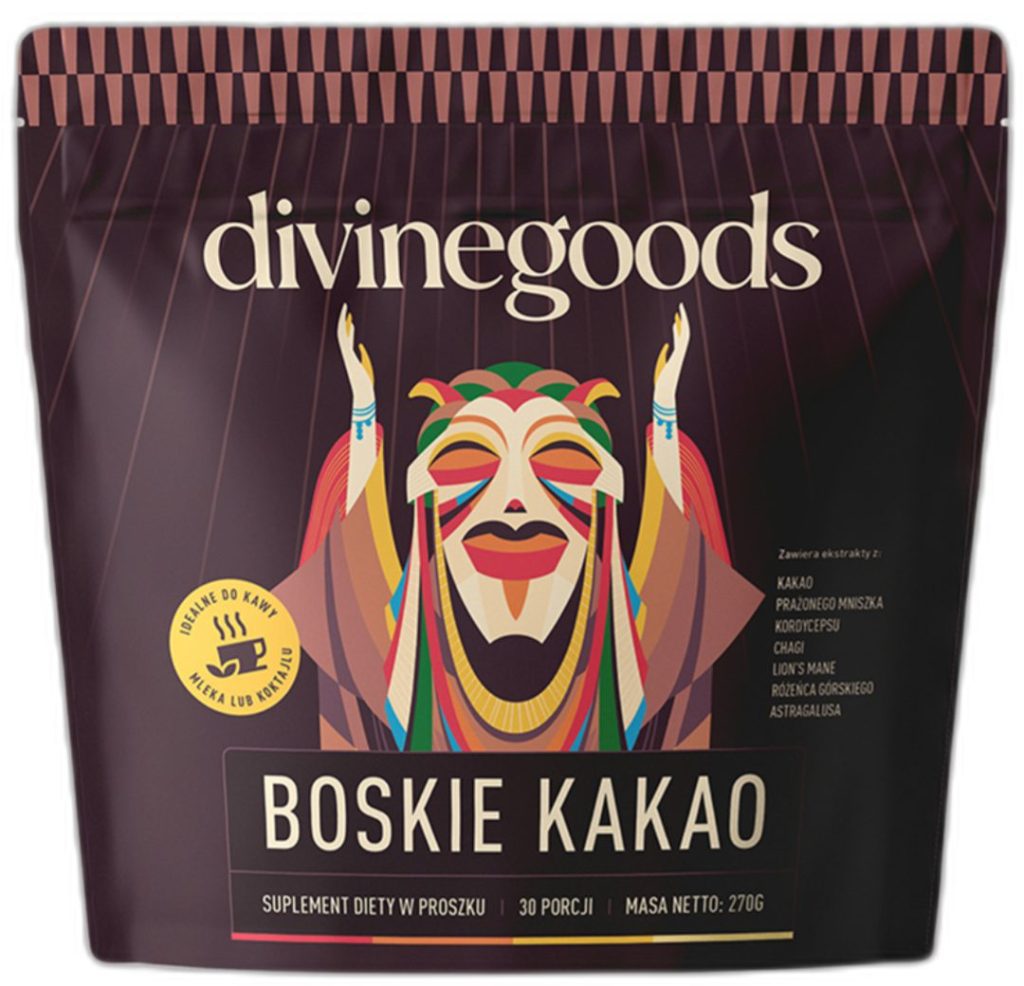 Bestseller Boskie Kakao by.herbs Napój Soplówka Jeżowata Lions Mane 10:1 Kakao 270g Divine Goods - Kakao