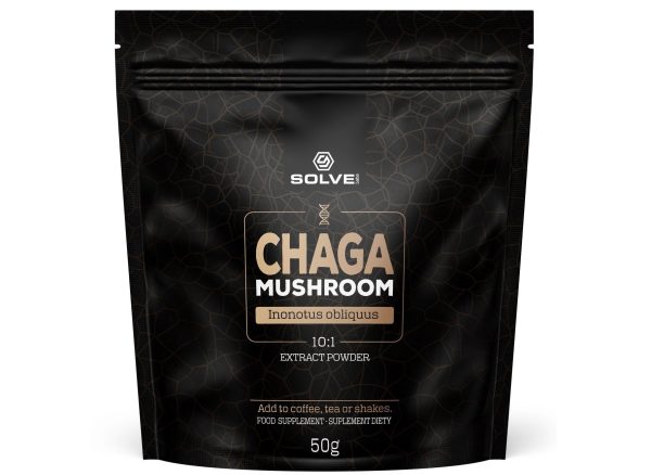 Chaga (Błyskoporek podkorowy) 10:1 Mushroom Powder 50g SOLVE LABS - Adaptogeny Chaga (Błyskoporek podkorowy) 10:1 Mushroom Powder 50g SOLVE LABS - Adaptogeny