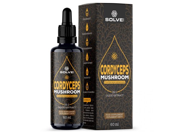 Cordyceps sinensis krople 60 ml Solve Labs — płynny ekstrakt 15:1 z grzybni CS-4 w szkle Miron