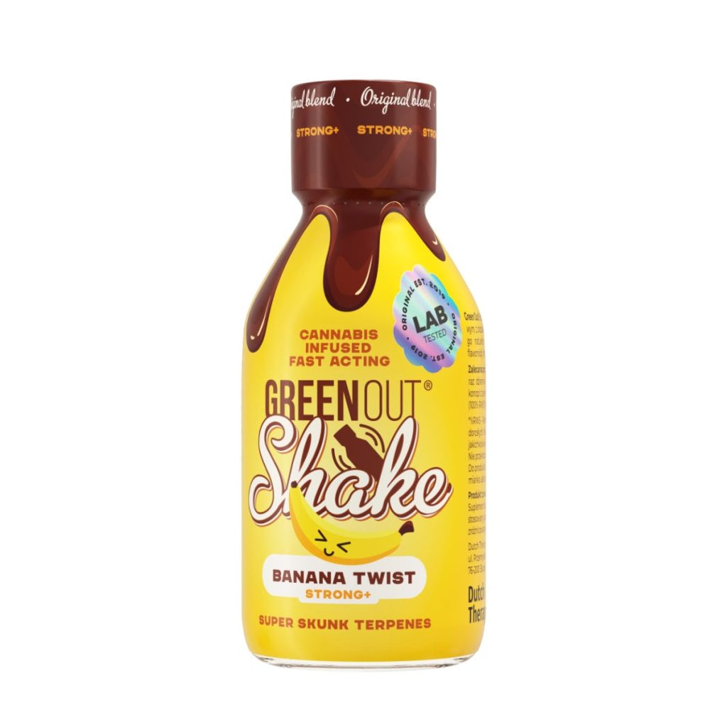 Green Out Shake Banana Twist - butelka 200 ml shotu konopnego o smaku bananowo-czekoladowym