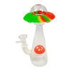 Grzybowe Statek Kosmiczny Szklano Silikonowe Bongo - świeci w ciemności 18cm Silikonowy gadżet Grzybowy Statek Kosmiczny 18 cm: szklano-silikonowa figurka świecąca w ciemności