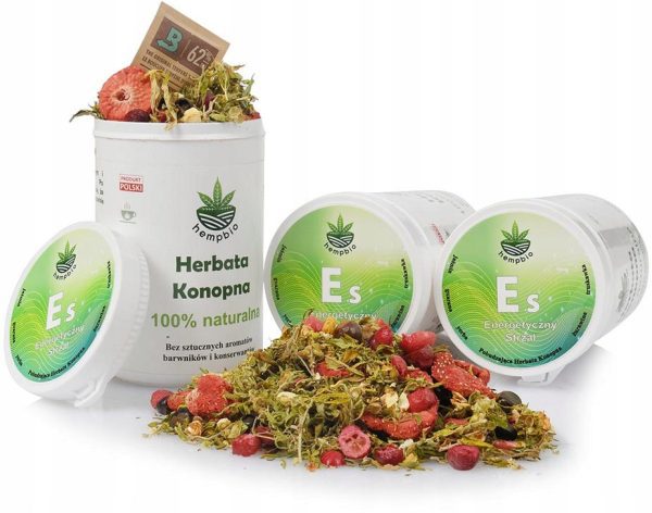 Herbata kannabidiol Energetyczna - Naturalny Zastrzyk Energii 100% Organiczny Herbata konopna hempbio Energetyczny Strzał - opakowanie 50 g z mieszanką sypką