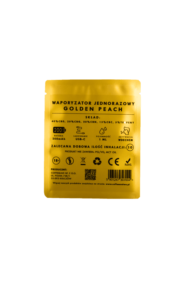 LUCY GOLDEN PEACH Vape Disposable Vaporizer 950mg 2ML - Disposable