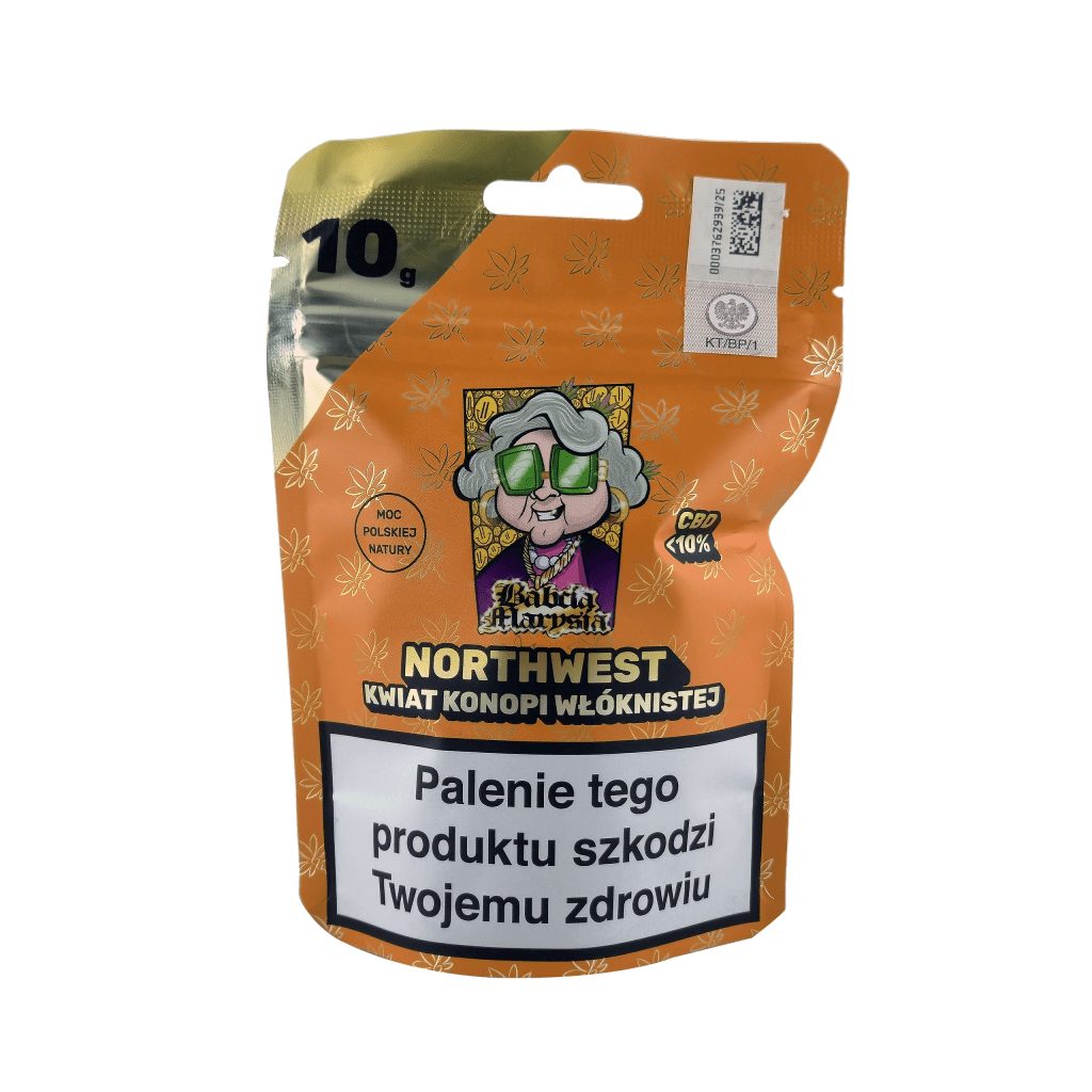 Susz konopny Northwest 10 g z linii Specjały Babci Marysi - kwiatostany konopi włóknistej w opakowaniu