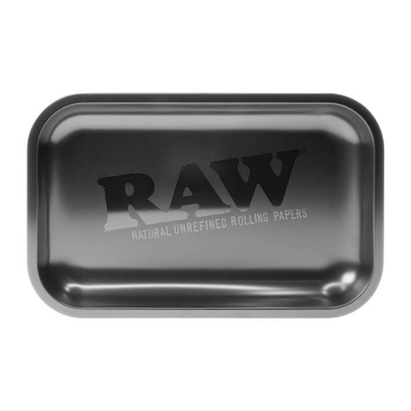 RAW All Black Medium Metal Twist and Roll Tray mit Grinder Card - Tabletts