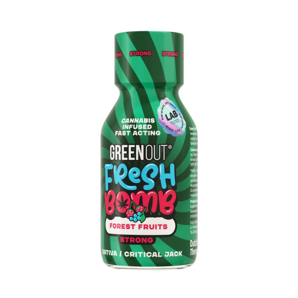Green Out Fresh Bomb Forest Fruits - 100 ml bottle of hemp shot with forest fruit flavor