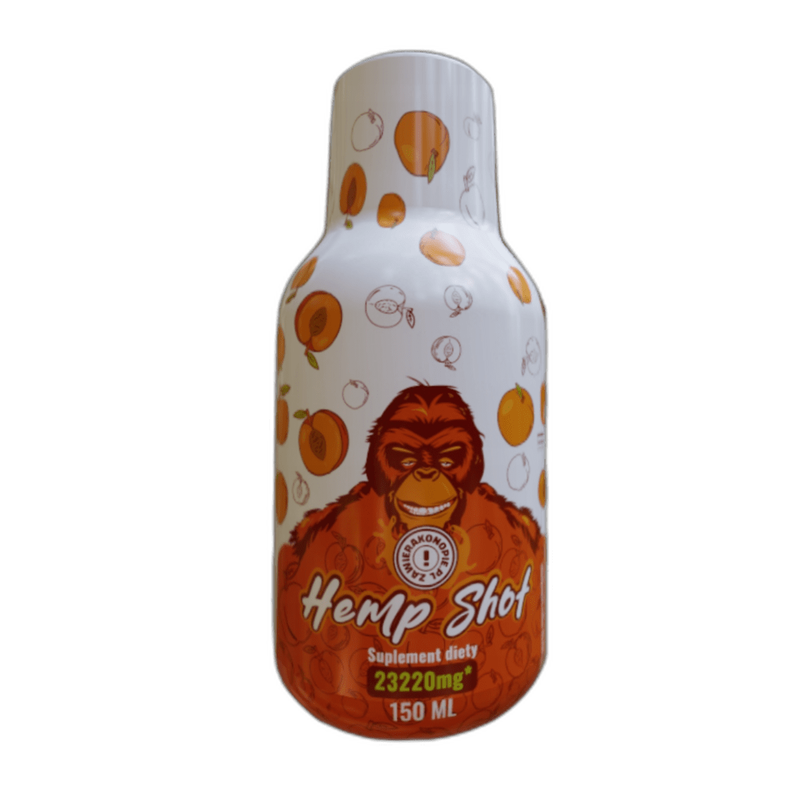 Strzał Goryla Peach - butelka 150 ml shotu konopnego o smaku brzoskwiniowym