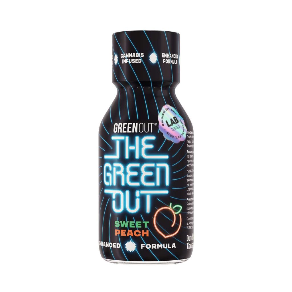 The Green Out Sweet Peach - butelka 100 ml brzoskwiniowego shotu konopnego