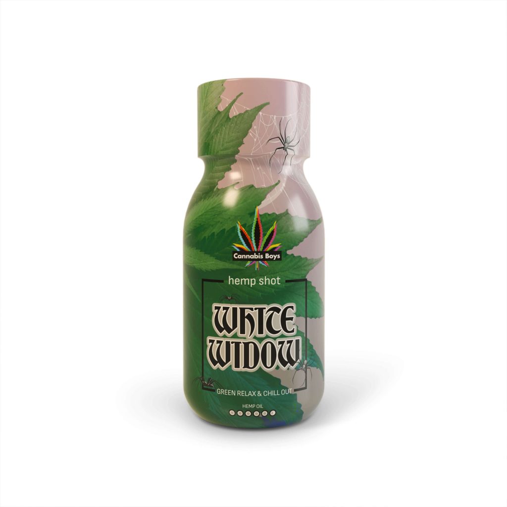 White Widow Hemp Shot Tutti Frutti: butelka 100 ml shotu konopnego Cannabis Boys