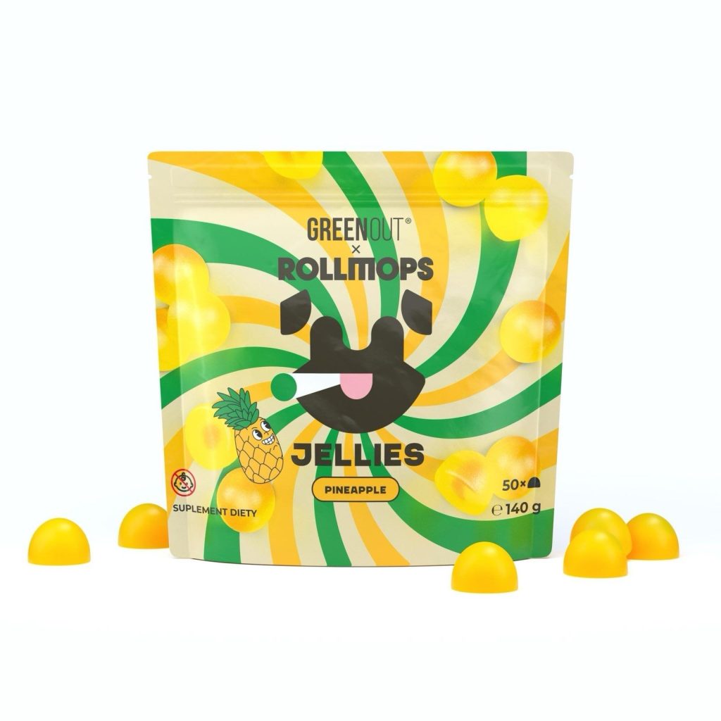 Green Out Gummies x Mops - limited edition package with pineapple flavor