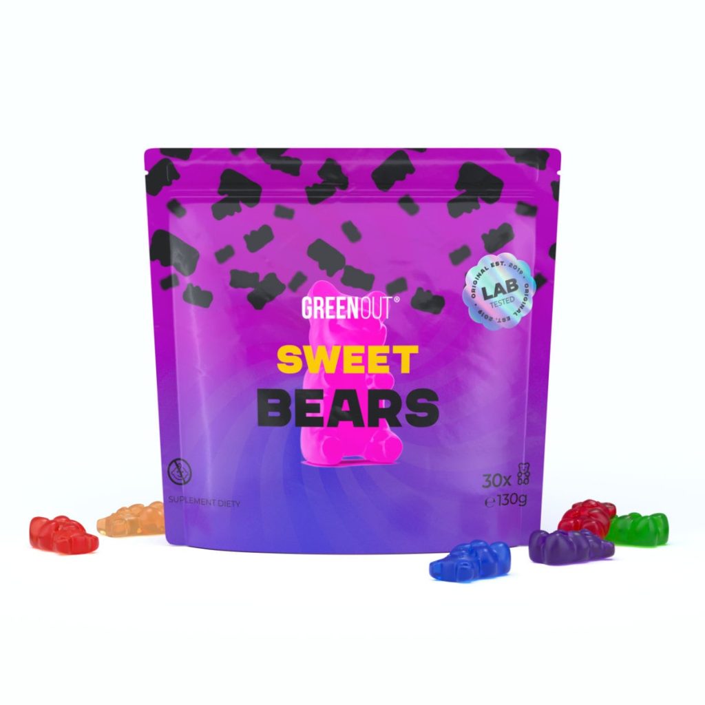 Green Out Sweet Bears Gummies - 130 g package with fruity gummies
