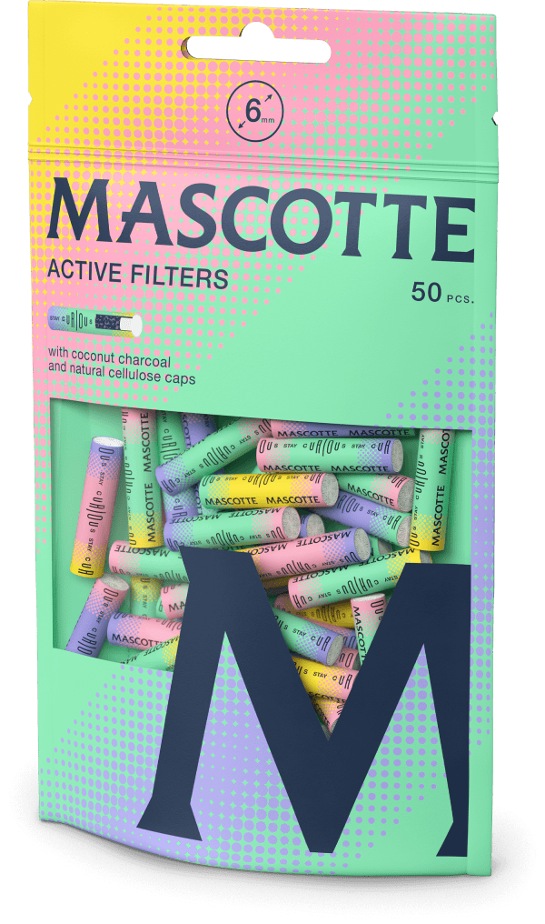 Filtry węglowe Mascotte Active Colors śr. 6 mm 50 szt Mascotte Active Colors - woreczek 50 kolorowych filtrów węglowych o średnicy 6 mm