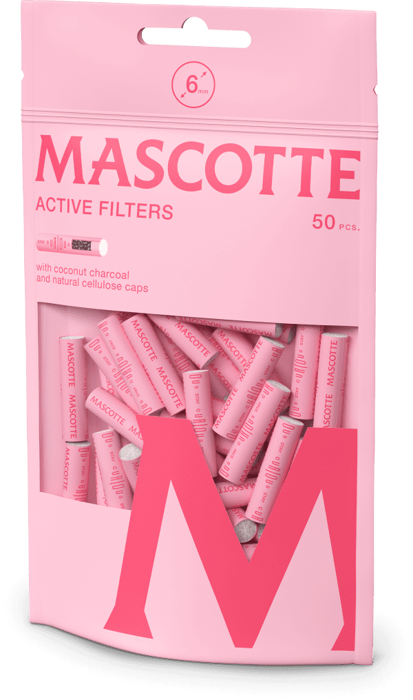 Filterki węglowe Mascotte Active PINK śr. 6 mm 50 szt Mascotte Active PINK - woreczek 50 różowych filtrów węglowych o średnicy 6 mm