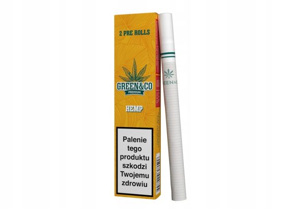 Papierosy Konopne Prerolls Green&Co Premium 2 szt - Susz Papierosy Konopne Prerolls Green&Co Premium 2 szt - Susz