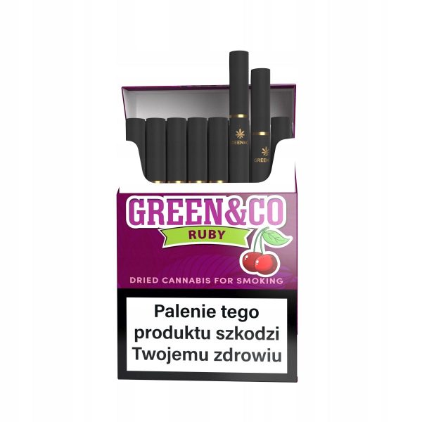 Papierosy Konopne Prerolls Green&Co Ruby 20 szt 16G - Susz