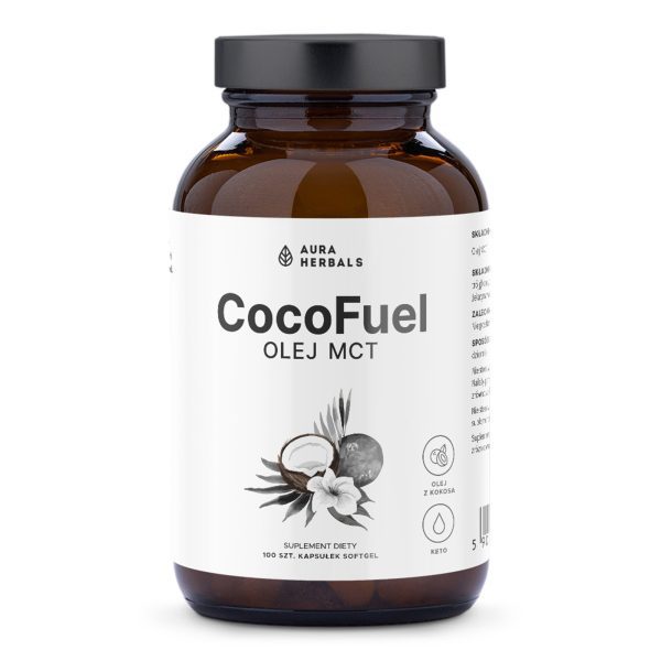 Coco Fuel olej MCT 2000 mg Aura Herbals: kapsułki softgel, opakowanie 100 sztuk