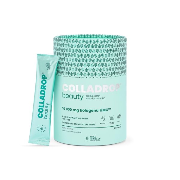 Colladrop® Beauty, kolagen HMG™ 10000 mg, mojito, saszetki 30 szt Colladrop Beauty mojito saszetki 10000 mg – kolagen morski HMG typu I i III