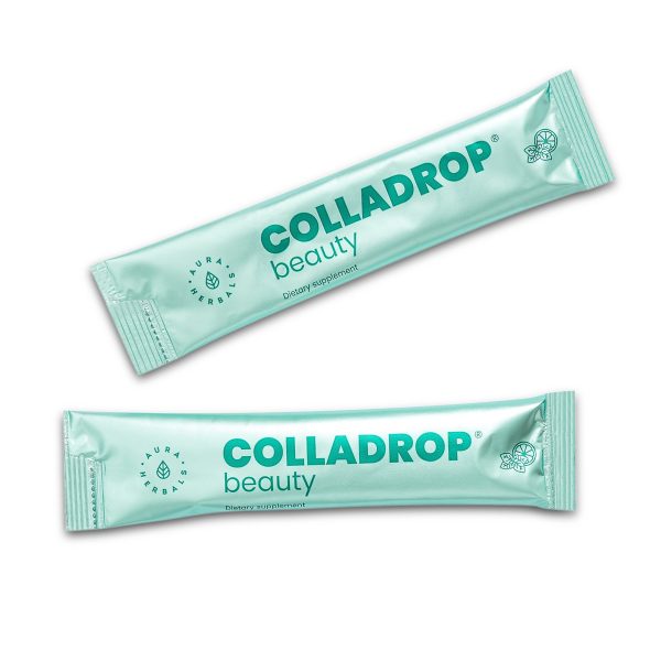 Colladrop® Beauty, kolagen HMG™ 10000 mg, mojito, saszetki 30 szt Saszetka Colladrop Beauty mojito – pojedyncza porcja kolagenu morskiego