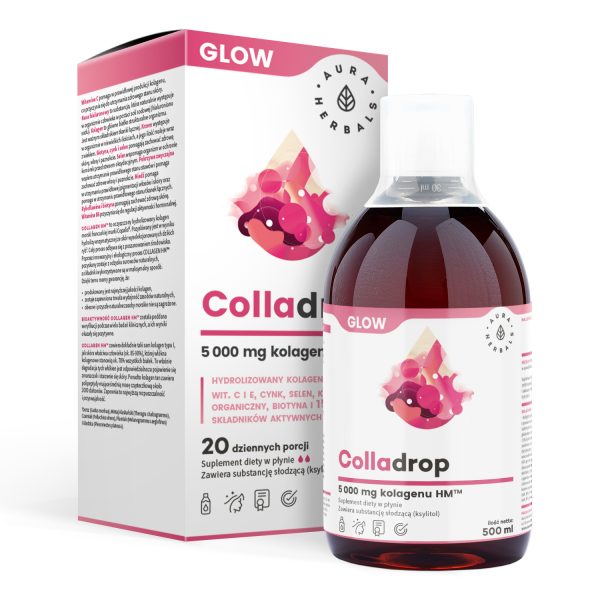 Colladrop Glow płyn 500 ml – kolagen morski 5000 mg w 25 ml porcji