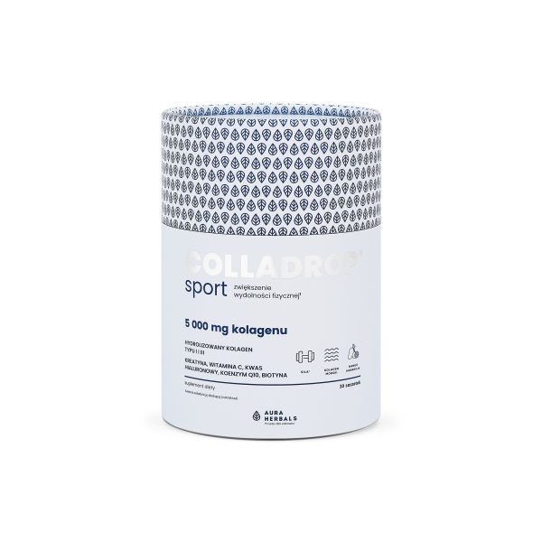 Colladrop® Sport + kreatyna, kolagen morski 5000 mg, saszetki 30 szt Colladrop Sport: opakowanie 30 saszetek z kolagenem i kreatyną