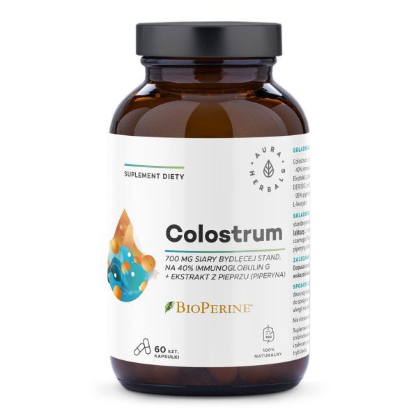 Colostrum 700 mg + BioPerine Aura Herbals – Kapseln, Verpackung 60 Stück
