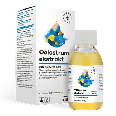 Colostrum Ekstrakt 100% czysta siara bydlęca 125 ml Aura Herbals: płyn w buteleczce