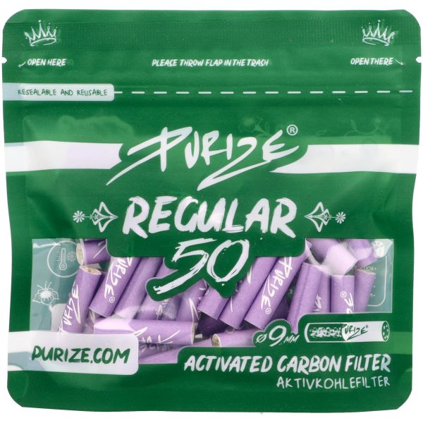 Kohlefilter Purize REGULAR Lilac 50 Stück Ø 9 mm - Filter Kohlefilter Purize REGULAR Lilac 50 Stück Ø 9 mm - Filter