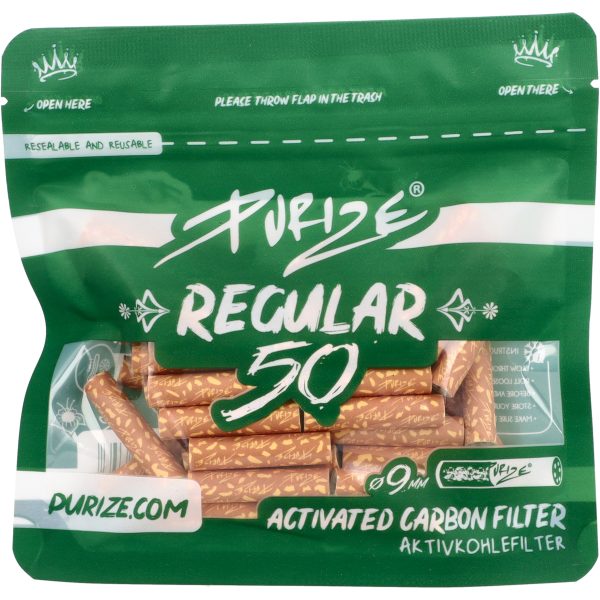 Filtry węglowe Purize REGULAR Spy 50 szt. śr. 9 mm - Filtry