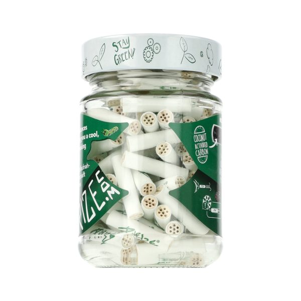 Purize XTRA Slim White Carbon Filters 100 pcs. Diameter 6 mm - Filters Purize XTRA Slim White — szklane opakowanie 100 sztuk, etykieta marki