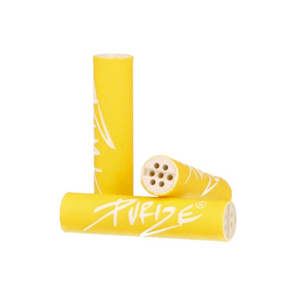Filtry z aktywnym węglem Purize XTRA Slim Yellow 250 szt. śr. 6 mm Purize XTRA Slim Yellow: duże opakowanie 250 sztuk, żółty korpus filtra