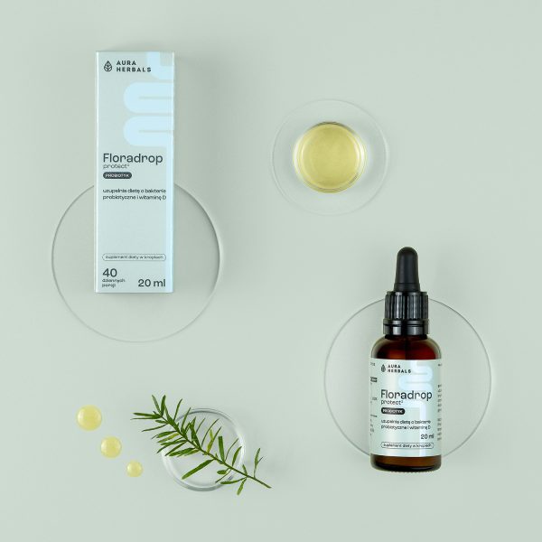 Floradrop protect¹, probiotyk, krople 20 ml Floradrop protect krople – L. Rhamnosus GG 2 mld CFU i D3 2000 IU w jednej porcji