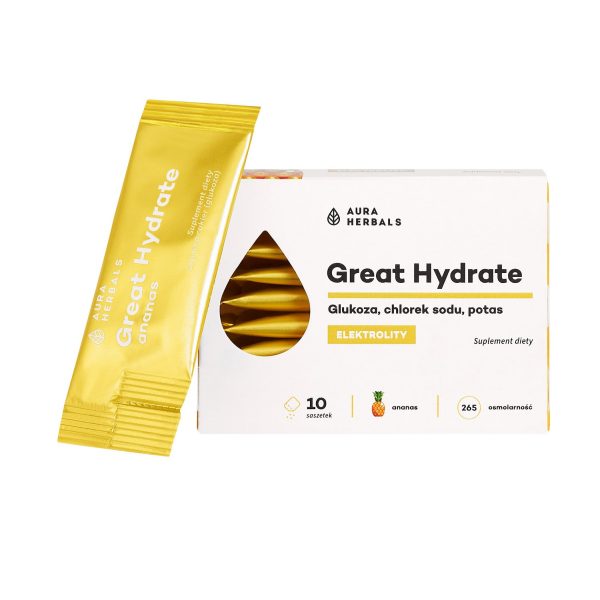 Great Hydrate, elektrolity ananas, saszetki 10 szt Great Hydrate ananas elektrolity Aura Herbals, 10 saszetek
