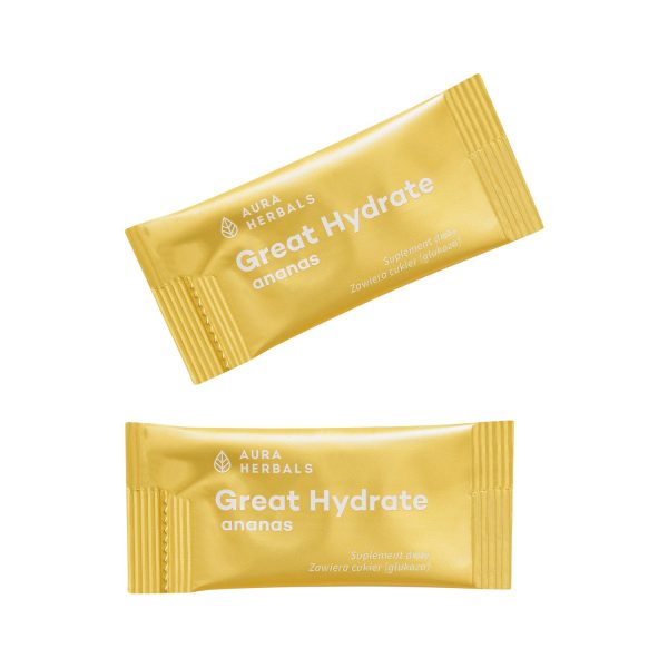 Great Hydrate, elektrolity ananas, saszetki 10 szt Great Hydrate ananas: opakowanie 10 saszetek na trening i podróż