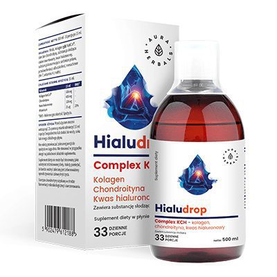 Hialudrop complex KCH 500 ml Aura Herbals: kolagen, chondroityna, kwas hialuronowy w płynie