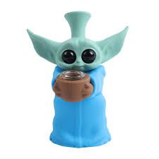 Bongo silikonowe stojący Baby Yoda Niebieski Grogu Star Wars Silikonowa figurka Baby Yoda stojąca niebieska Grogu 13 cm: kolekcjonerska figurka Star Wars
