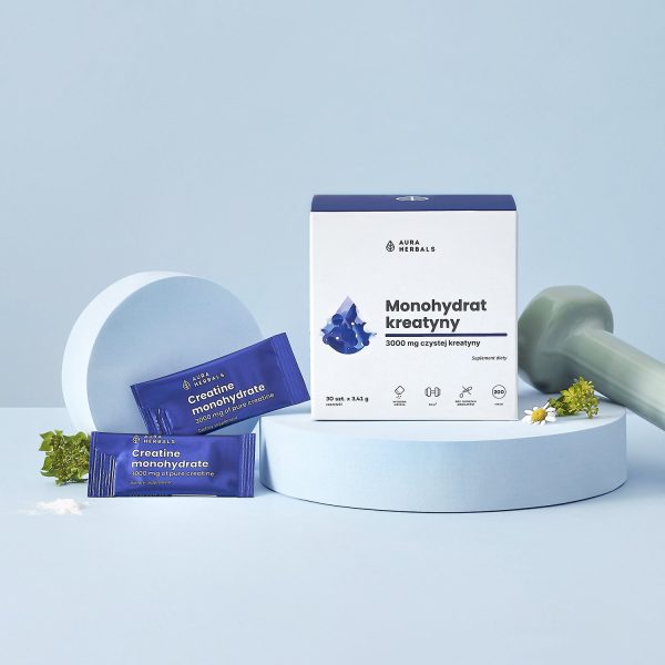 Kreatyna, monohydrat, saszetki 30 x 3,41 g Saszetki kreatyna monohydrat: ujęcie etykiety z dawkowaniem (4)