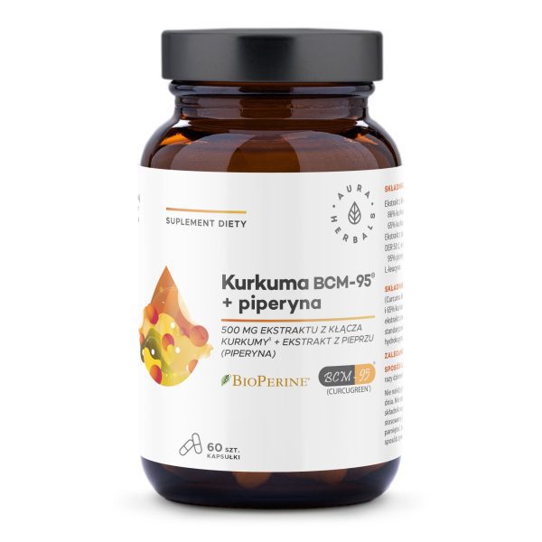 Turmeric 500 mg BCM-95 with piperine Aura Herbals – vegan capsules, 60 pieces