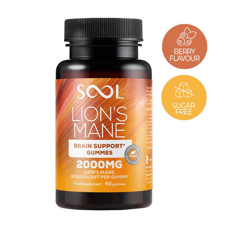 Bestsellery Żelki SOOL Lion's Mane o smaku owoców leśnych - opakowanie 60 sztuk, masa netto 180 g
