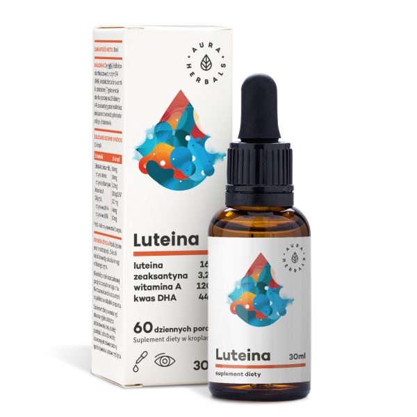 Luteina + Witamina A + DHA + Zeaksantyna, krople 30 ml Aura Herbals luteina zeaksantyna DHA wit. A – krople 30 ml w buteleczce