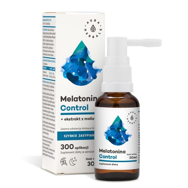 Melatonina Control z melisą aerozol 30 ml Aura Herbals: wsparcie spokojnego snu