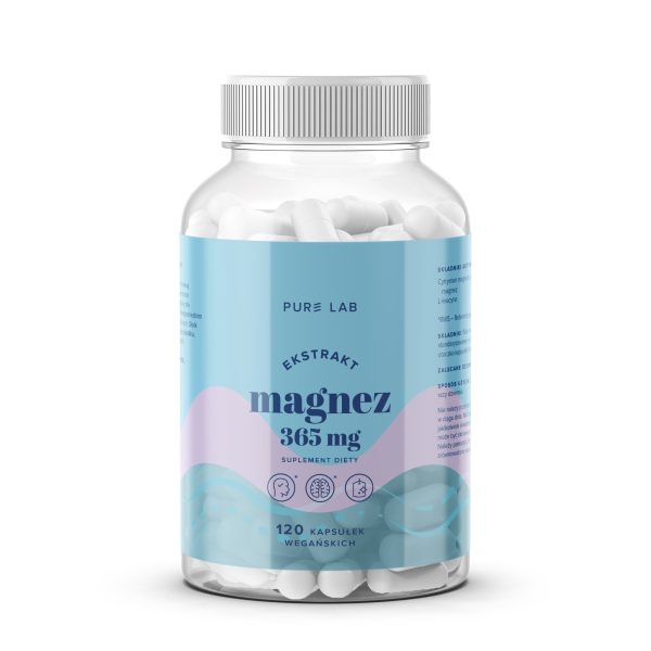 Pure Lab Magnesium 365 mg – 120 Kapseln mit gut absorbierbaren Magnesiumverbindungen