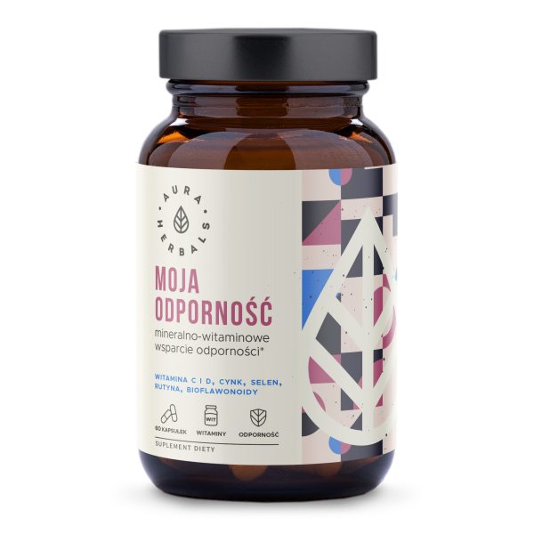Moja Odporność Aura Herbals: wegańskie kapsułki z witaminą D, C, cynkiem i selenem, 60 sztuk