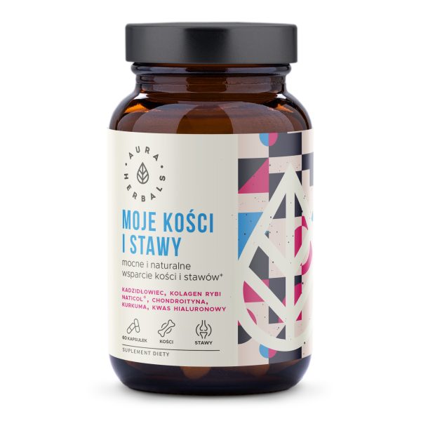 Moje Kości i Stawy kapsułki Aura Herbals: kompleks kadzidłowiec, kolagen NatiCol, chondroityna, 60 sztuk