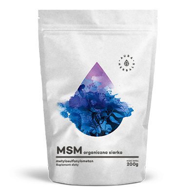 MSM organiczny związek siarki proszek 200 g Aura Herbals: metylosulfonylometan