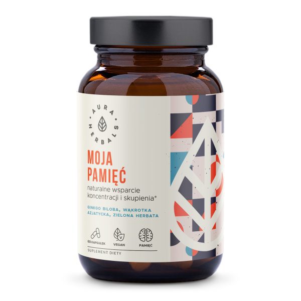 Moja Pamięć kapsułki Aura Herbals: wegański kompleks na pamięć i koncentrację, 60 sztuk